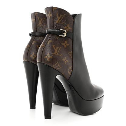 Louis Vuitton Calfskin Monogram Afterglow Platform Ankle Boots 39 Black 4 of 9