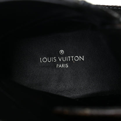 Louis Vuitton Suede Calfskin Monogram Laureate Platform Desert Boots 39 Black 7 of 9