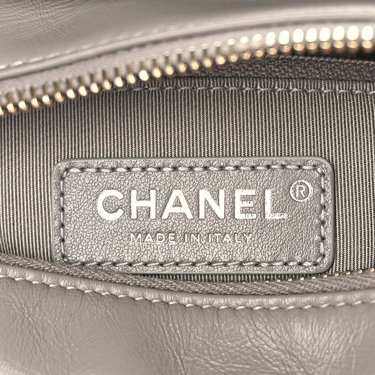 Aged Calfskin Quilted Small Gabrielle Hobo Grey