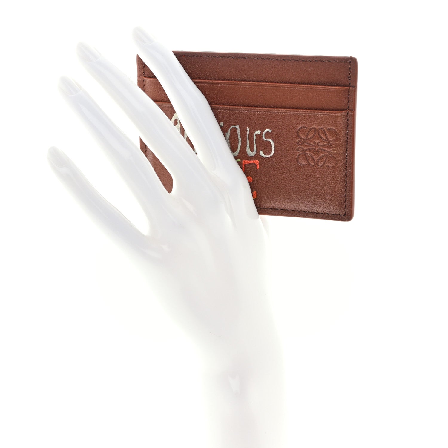 Loewe Calfskin Anxious Love Card Holder Brown 2 of 8