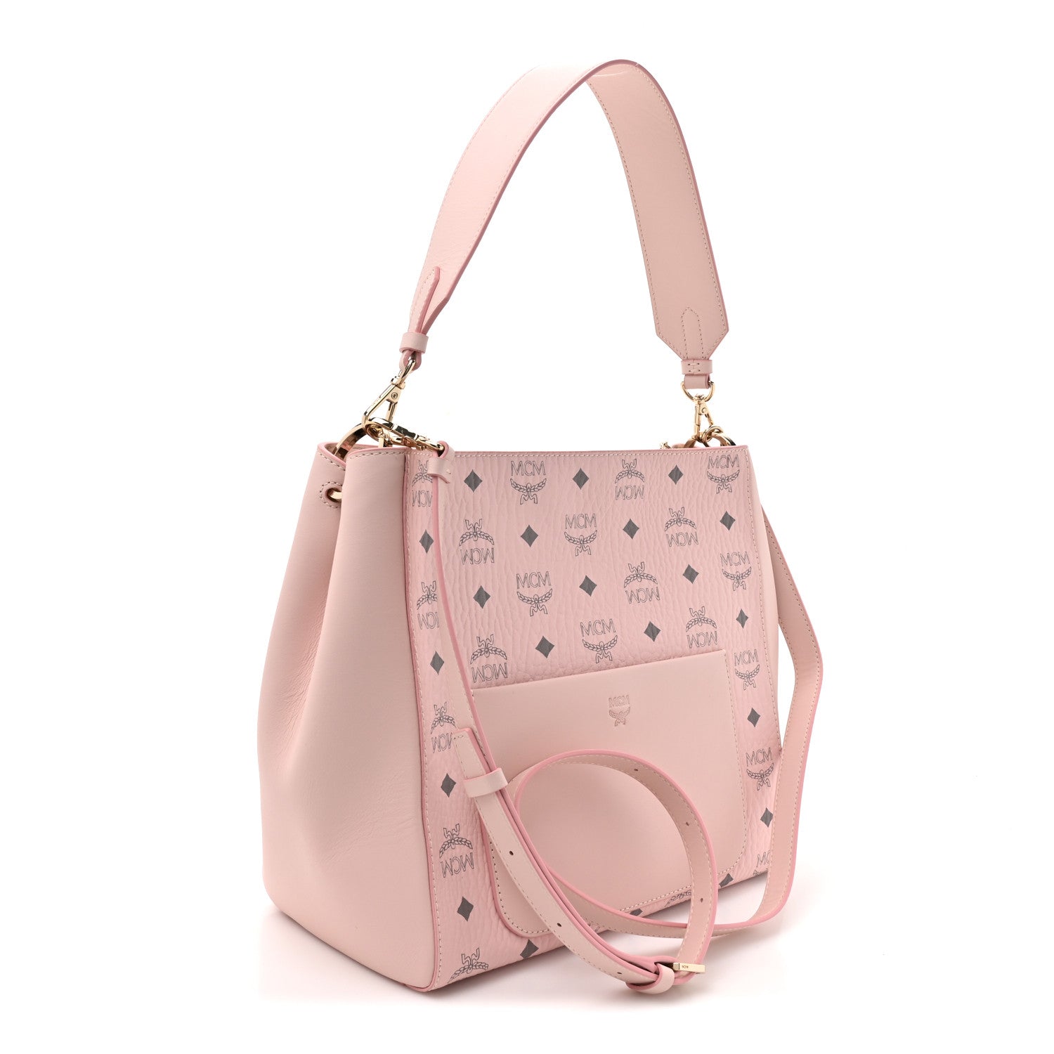 MCM Visetos Medium Aren Hobo Powder Pink 3 of 11