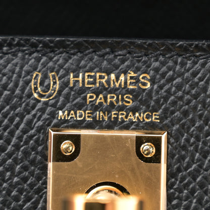 Hermes Epsom Horseshoe Kelly Sellier 25 Black Nata 6 of 14