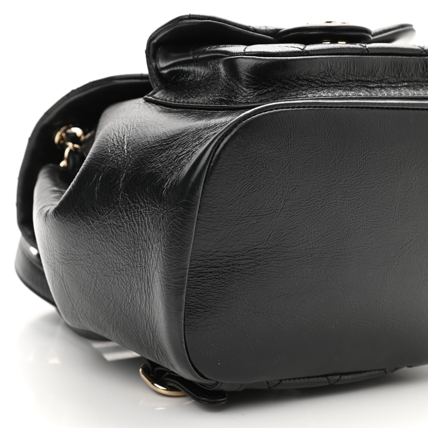 Chanel Glazed Aged Calfskin Quilted Small Duma Drawstring Backpack Black 9 of 10