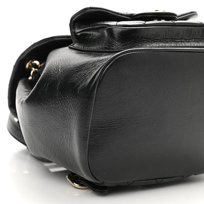 Chanel Glazed Aged Calfskin Quilted Small Duma Drawstring Backpack Black 9 of 10