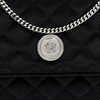 Versace Velvet Quilted Medusa Wallet On Chain Black 7 of 9