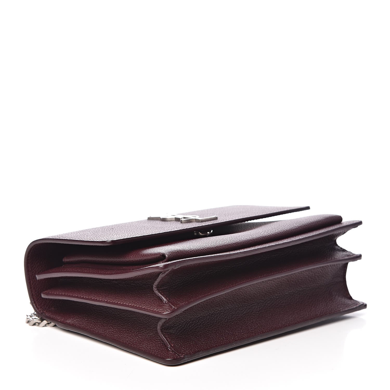 Saint Laurent Grained Calfskin Medium Monogram Sunset Bordeaux 4 of 11