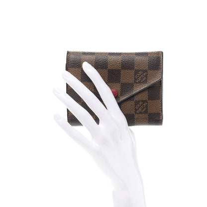 Louis Vuitton Damier Ebene Victorine Wallet Red 2 of 9