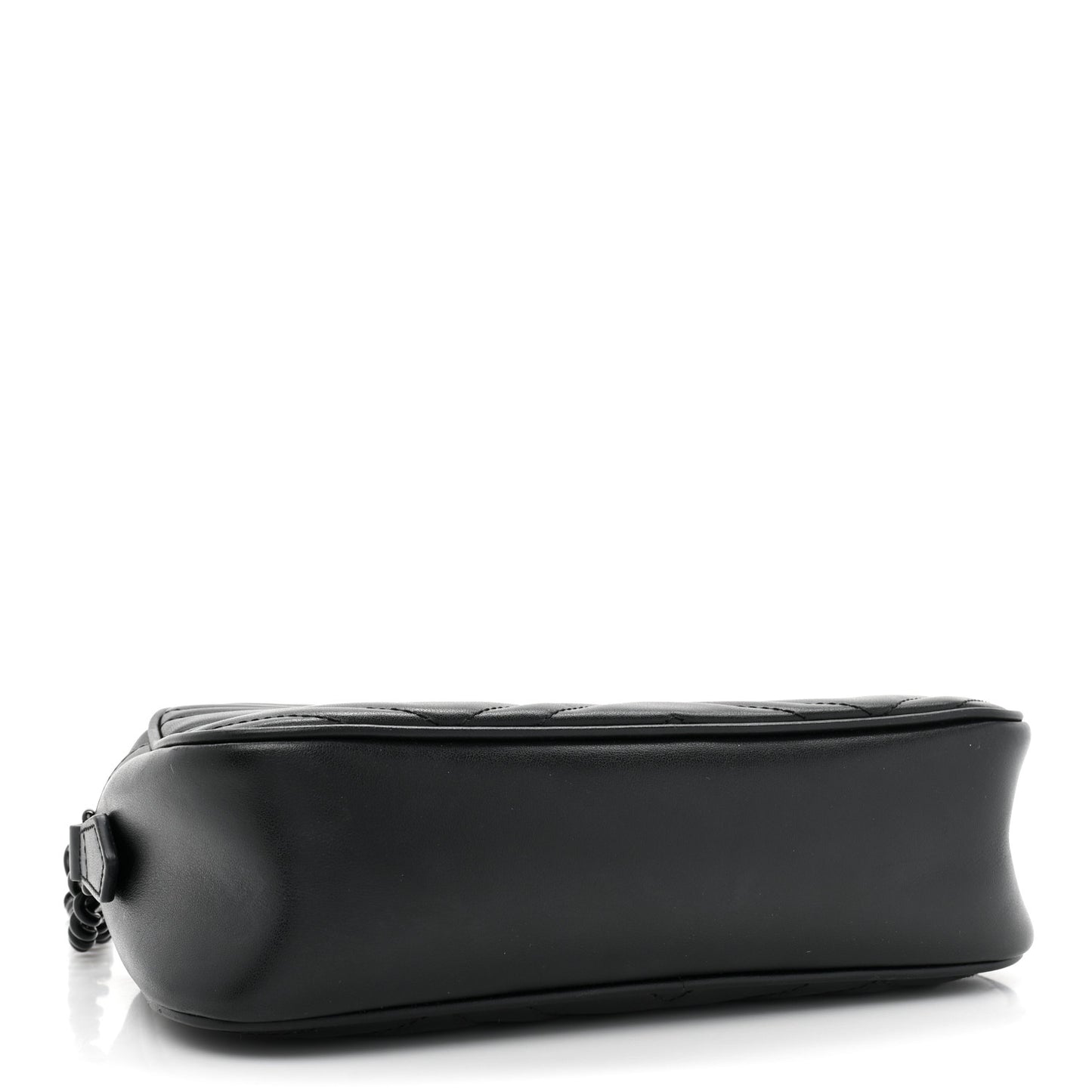 Calfskin Matelasse Monochrome Small GG Marmont Chain Shoulder Bag Black