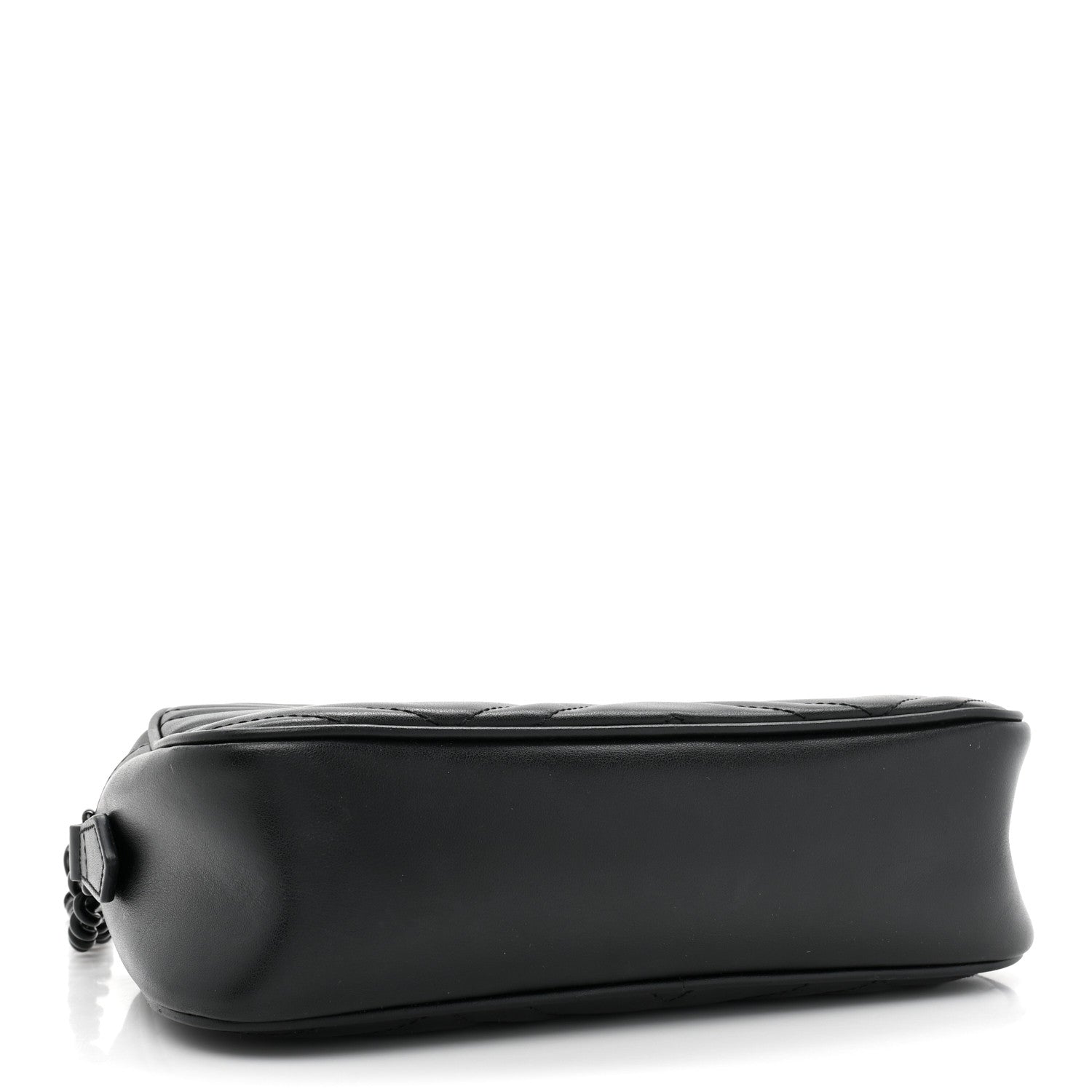 Gucci Calfskin Matelasse Monochrome Small GG Marmont Chain Shoulder Bag Black 4 of 12