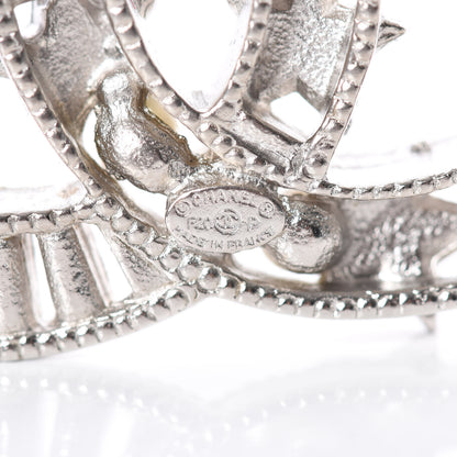 Chanel Crystal Pearl CC Star Coco Flapper Brooch Silver 3 of 3