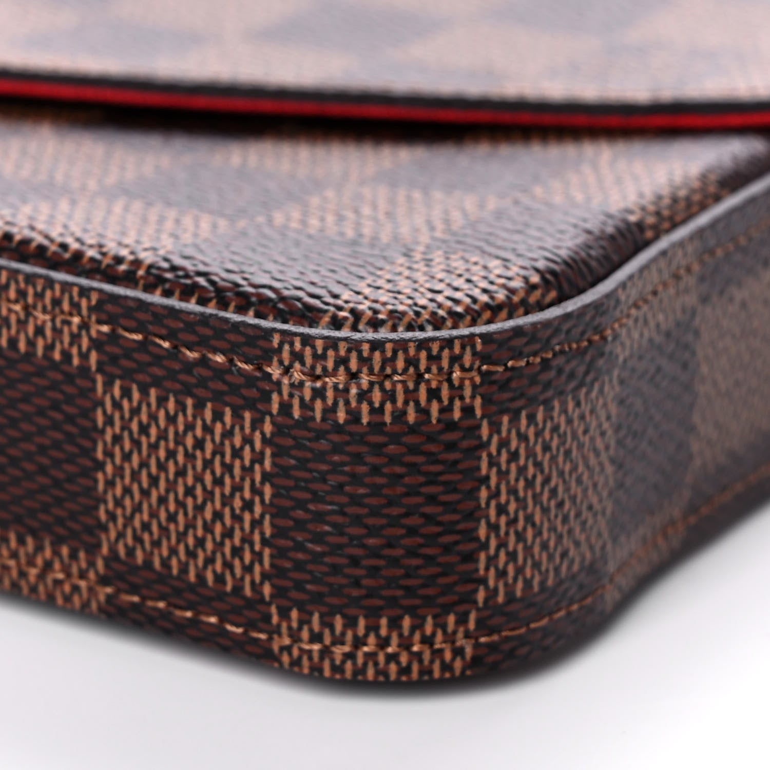 Louis Vuitton Damier Ebene Pochette Felicie Chain Wallet 14 of 15