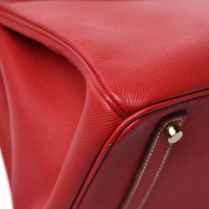Hermes Epsom Candy Birkin 35 Rouge Casaque Bleu Thalassa 31 of 39