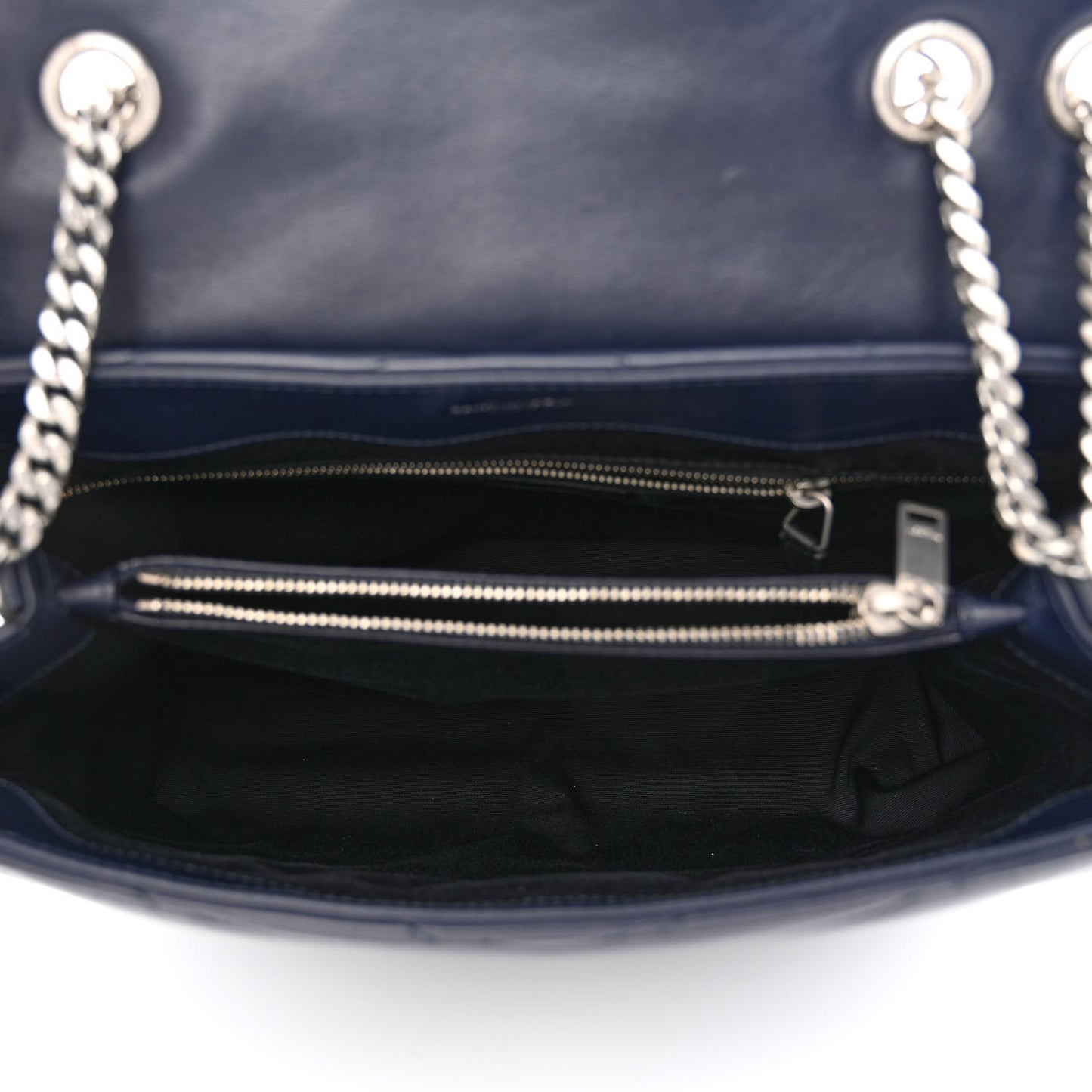 Calfskin Y Quilted Monogram Medium Loulou Chain Satchel Medium Blue