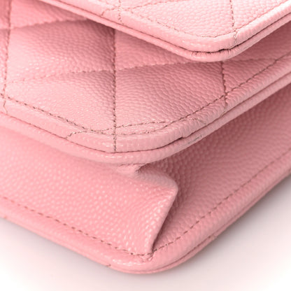 Chanel Caviar Quilted Wallet on Chain WOC Light Pink 8 of 9