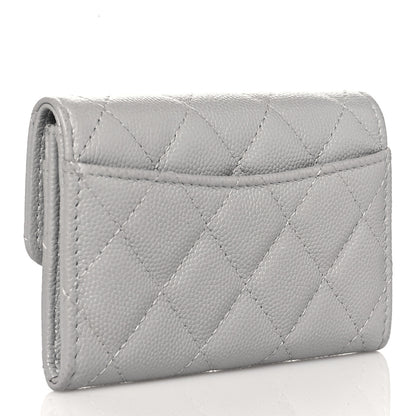 Chanel Caviar Quilted Flap Card Holder Wallet Grey 3 of 12