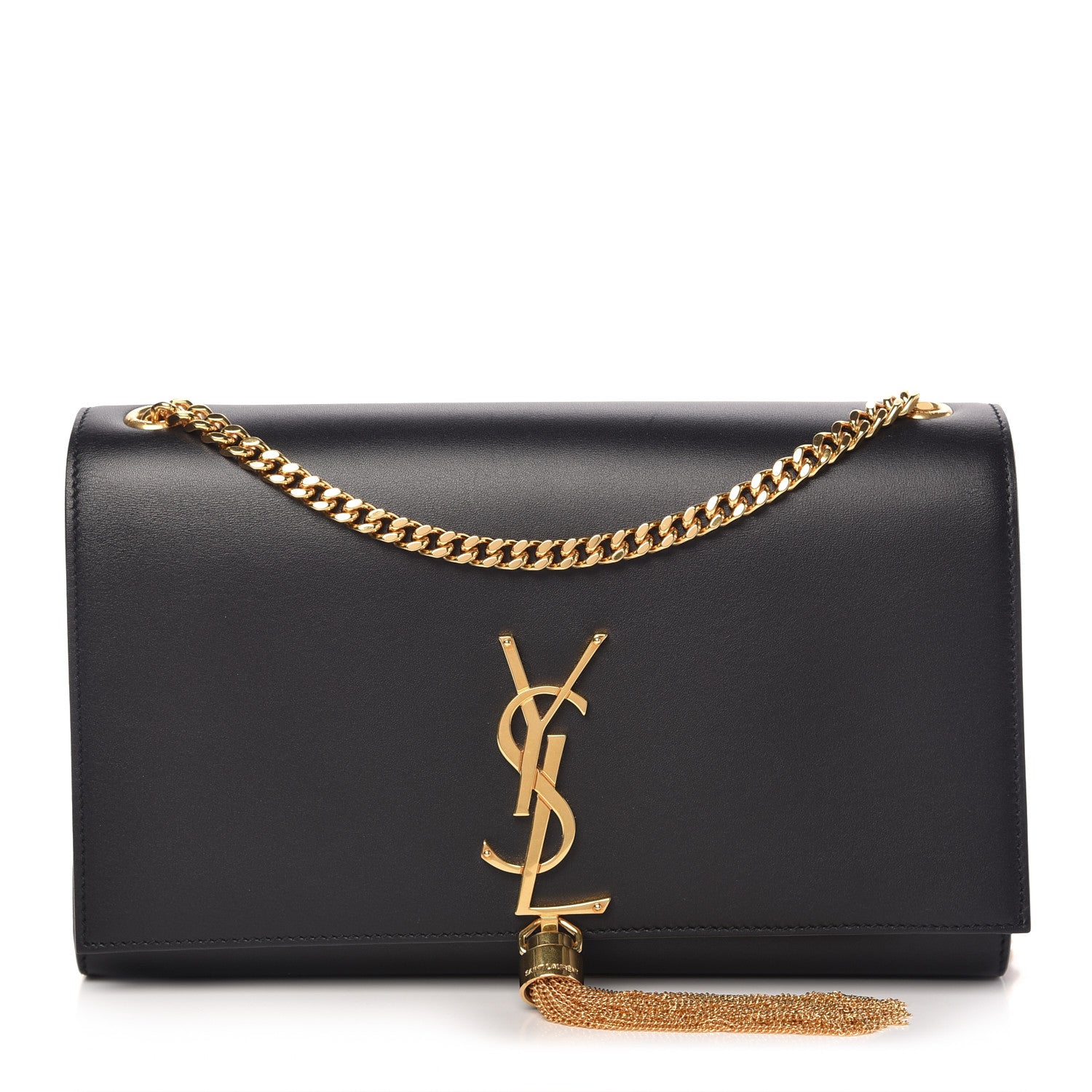 Saint Laurent Smooth Calfskin Medium Classic Monogram Kate Tassel Satchel Black 1 of 8