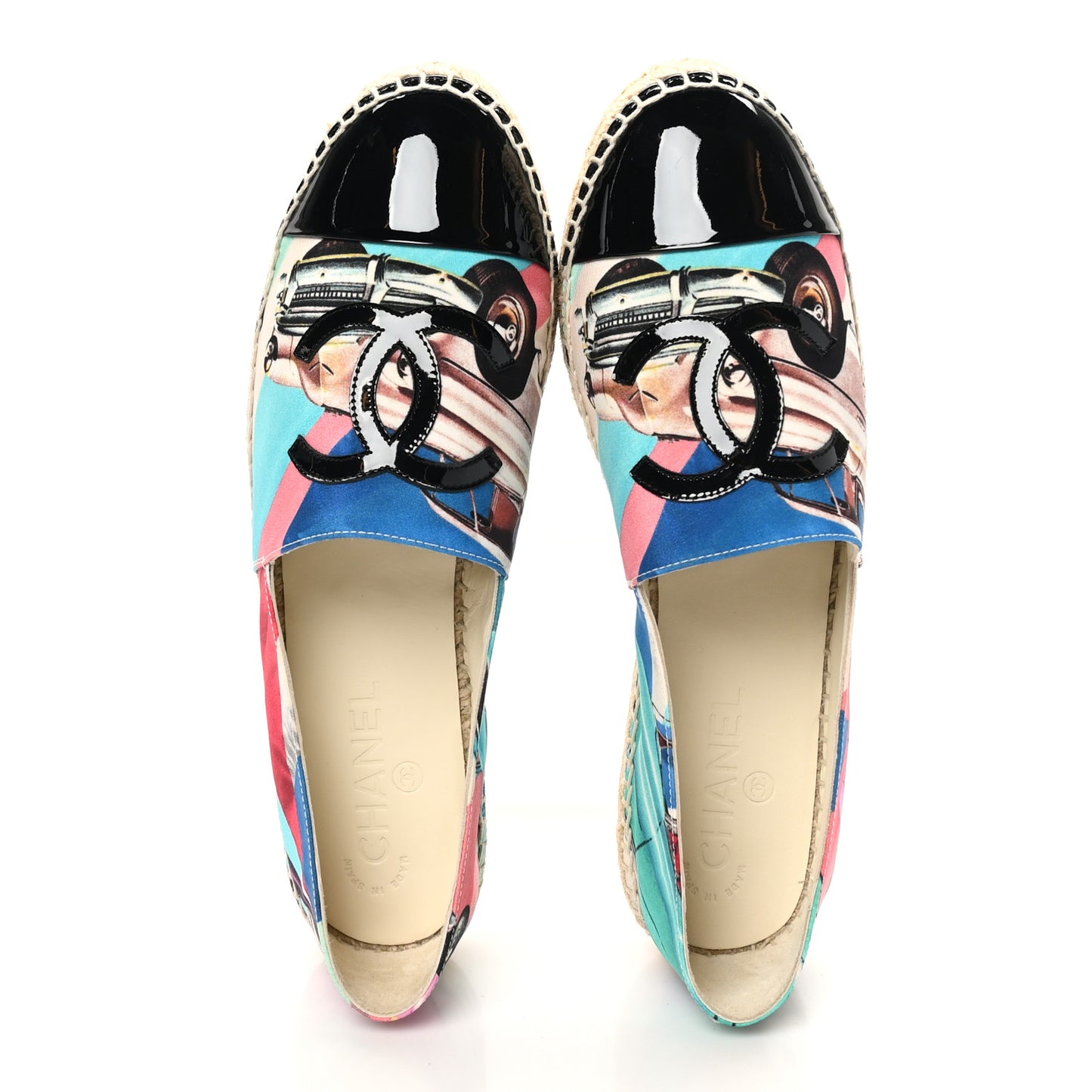 Fabric Patent CC Espadrilles 40 Multicolor Black