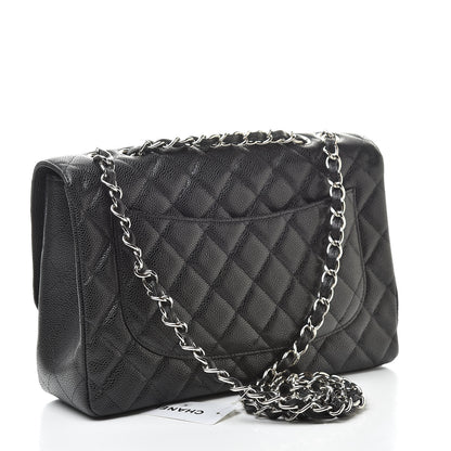 Chanel Caviar Quilted Jumbo Single Flap Black 3 of 11
