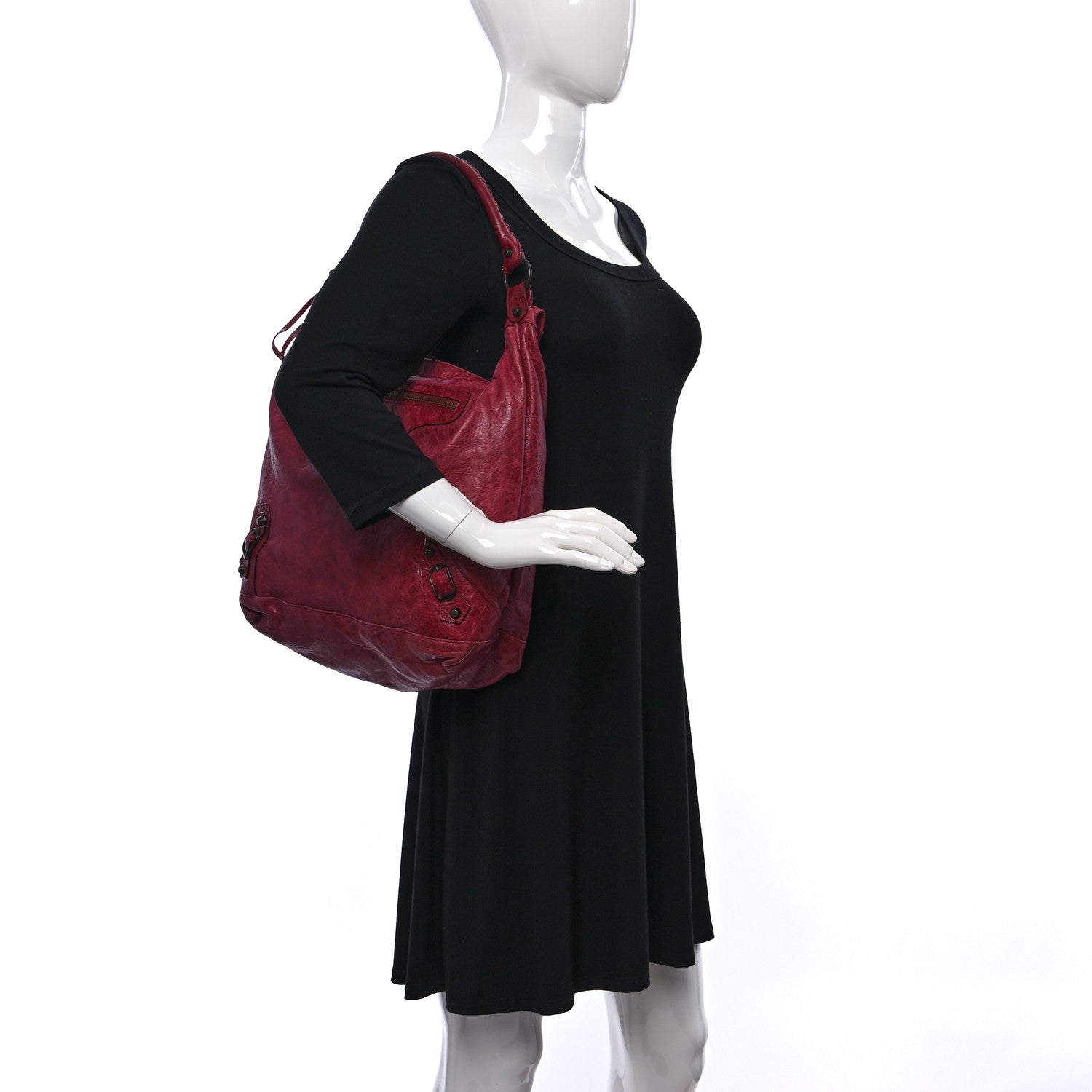Balenciaga Agneau Classic Hardware Day Hobo Pourpre 2 of 14