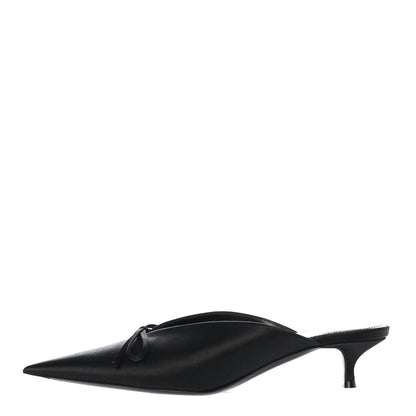 Balenciaga Satin Pointed Toe Knife 40mm Mules 38 Black 1 of 4