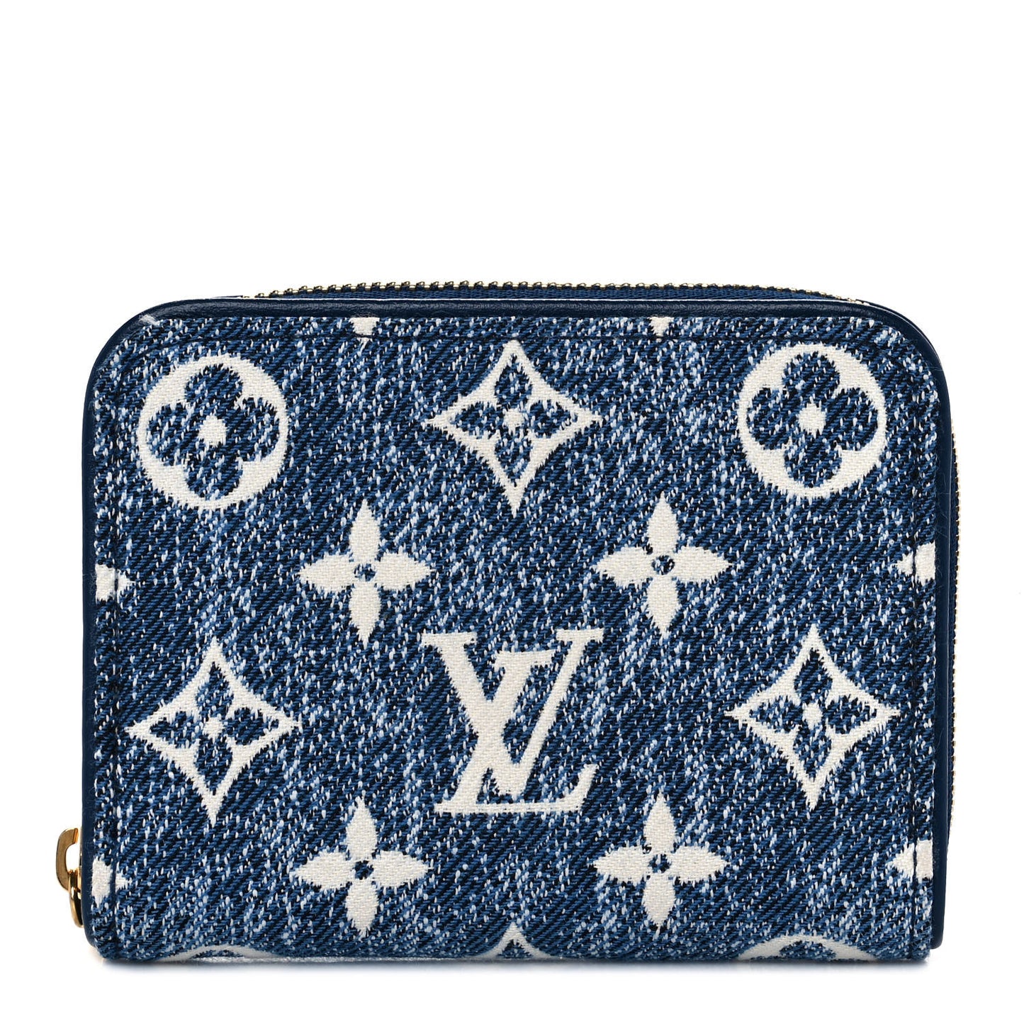 Denim Monogram Jacquard Zippy Coin Purse Bleu