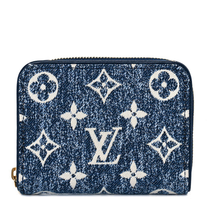 Louis Vuitton Denim Monogram Jacquard Zippy Coin Purse Bleu 1 of 9
