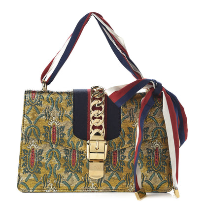 Gucci Iridescent Brocade Small Sylvie Shoulder Bag Gold 1 of 10