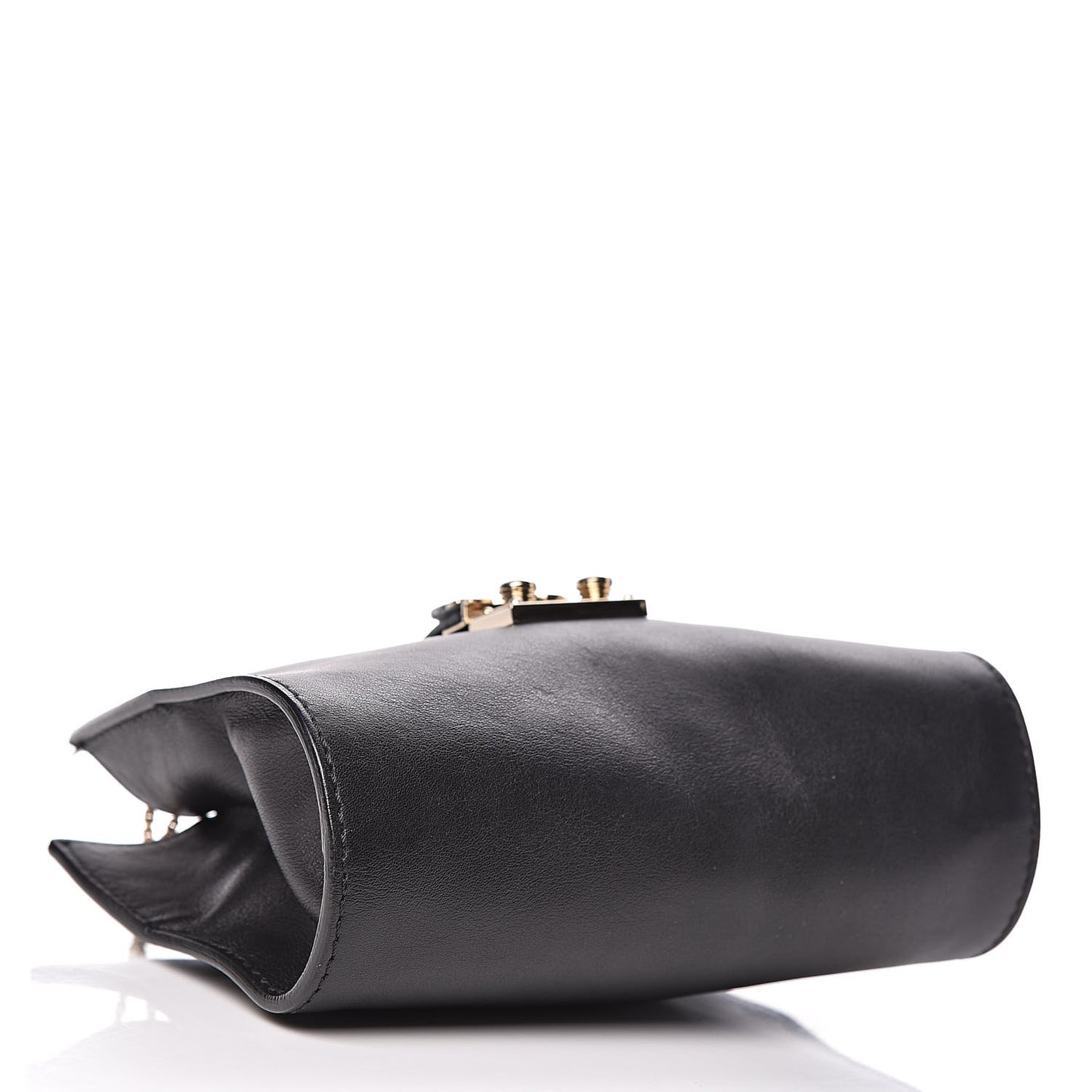 Vitello Glam Lock Rockstud Messenger Bag Black