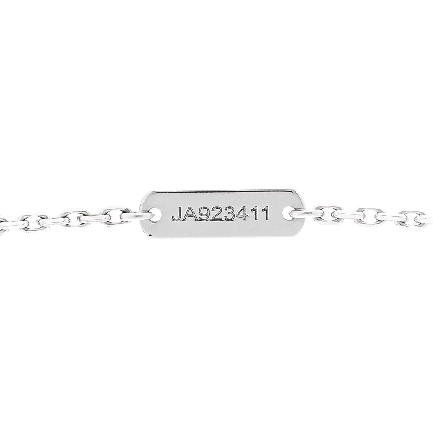 Van Cleef & Arpels 18K White Gold Diamond Guilloche Vintage Alhambra Pendant Necklace 6 of 7