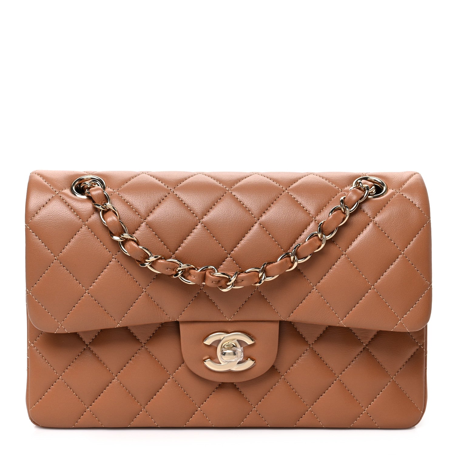 Chanel Lambskin Quilted Small Double Flap Brown 1 of 8