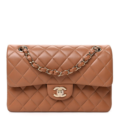 Chanel Lambskin Quilted Small Double Flap Brown 1 of 8