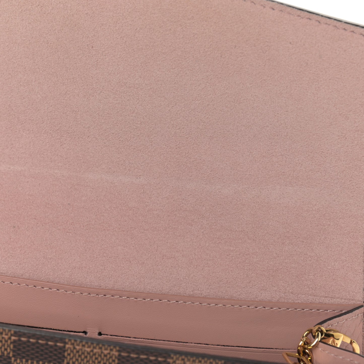 Damier Ebene Croisette Chain Wallet Magnolia