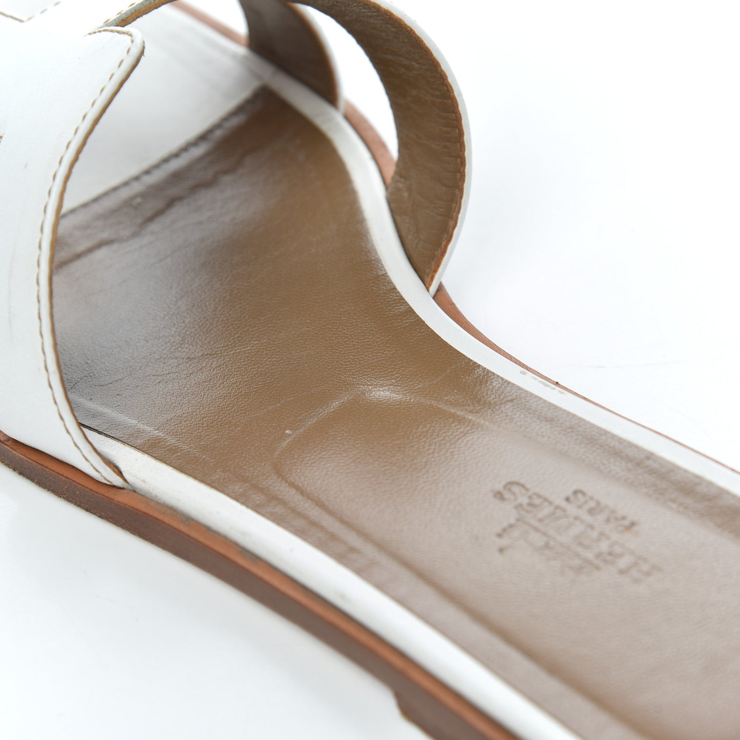 Box Calfskin Oran Sandals 38.5 White