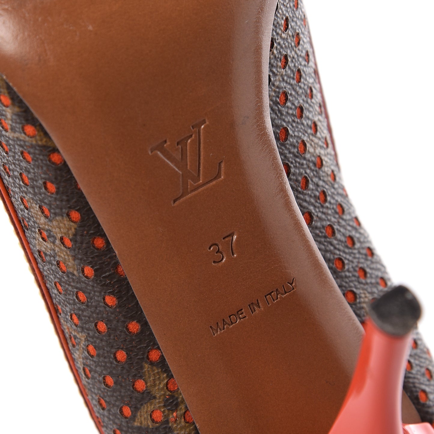 Monogram Perforated Pumps 37 Orange