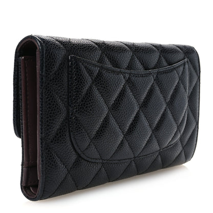 Chanel Caviar Quilted Long Flap Wallet Black 3 of 13