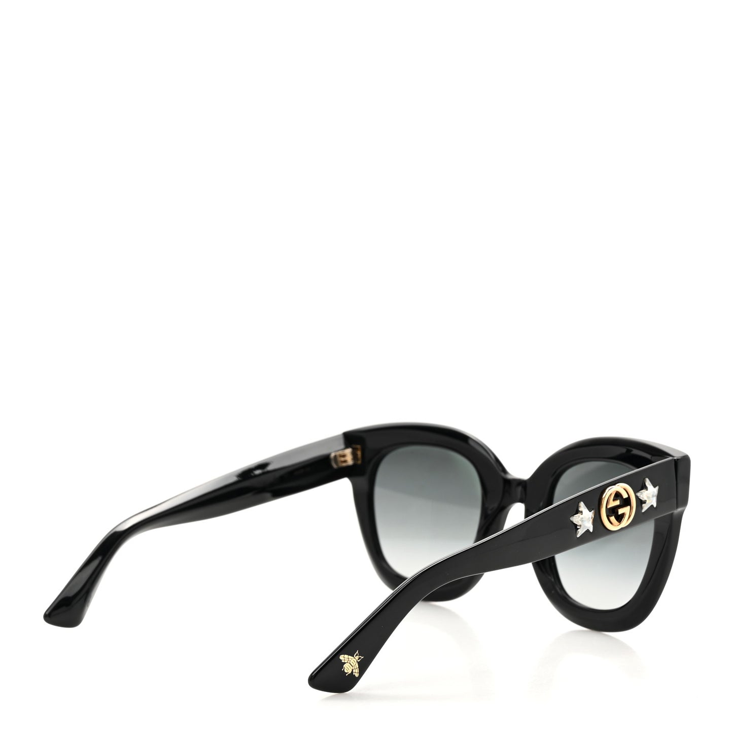 Acetate Crystal Star Round Frame Sunglasses GG0208S Black