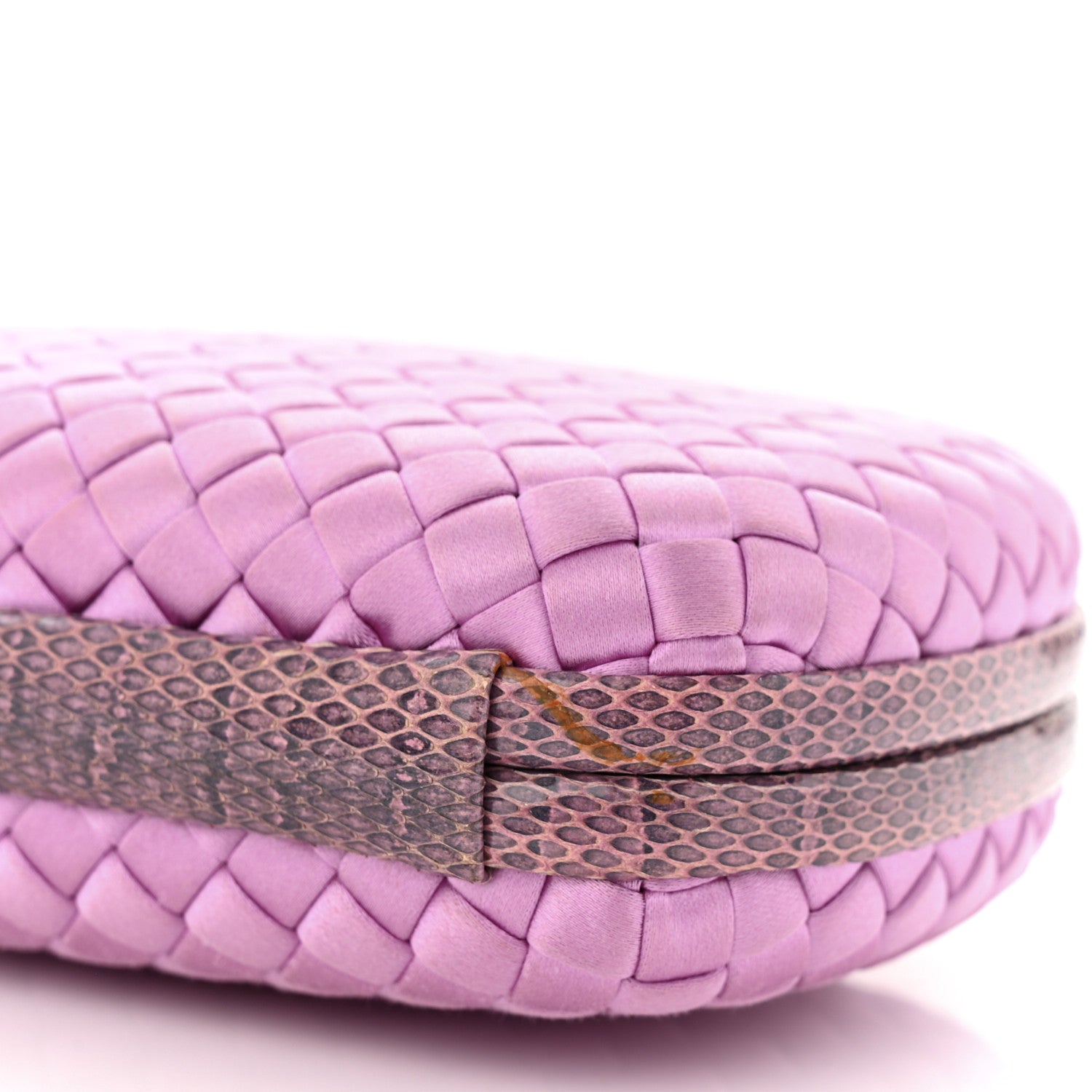 Bottega Veneta Satin Intreccio Impero Ayers Knot Clutch Orchid 9 of 9