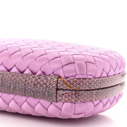 Bottega Veneta Satin Intreccio Impero Ayers Knot Clutch Orchid 9 of 9