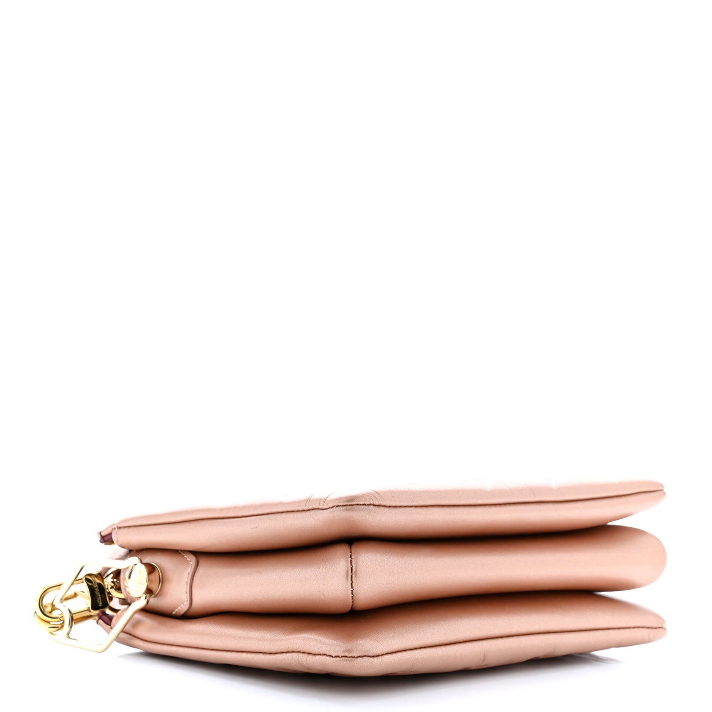 Metallic Lambskin Embossed Monogram Coussin BB Pink Gold