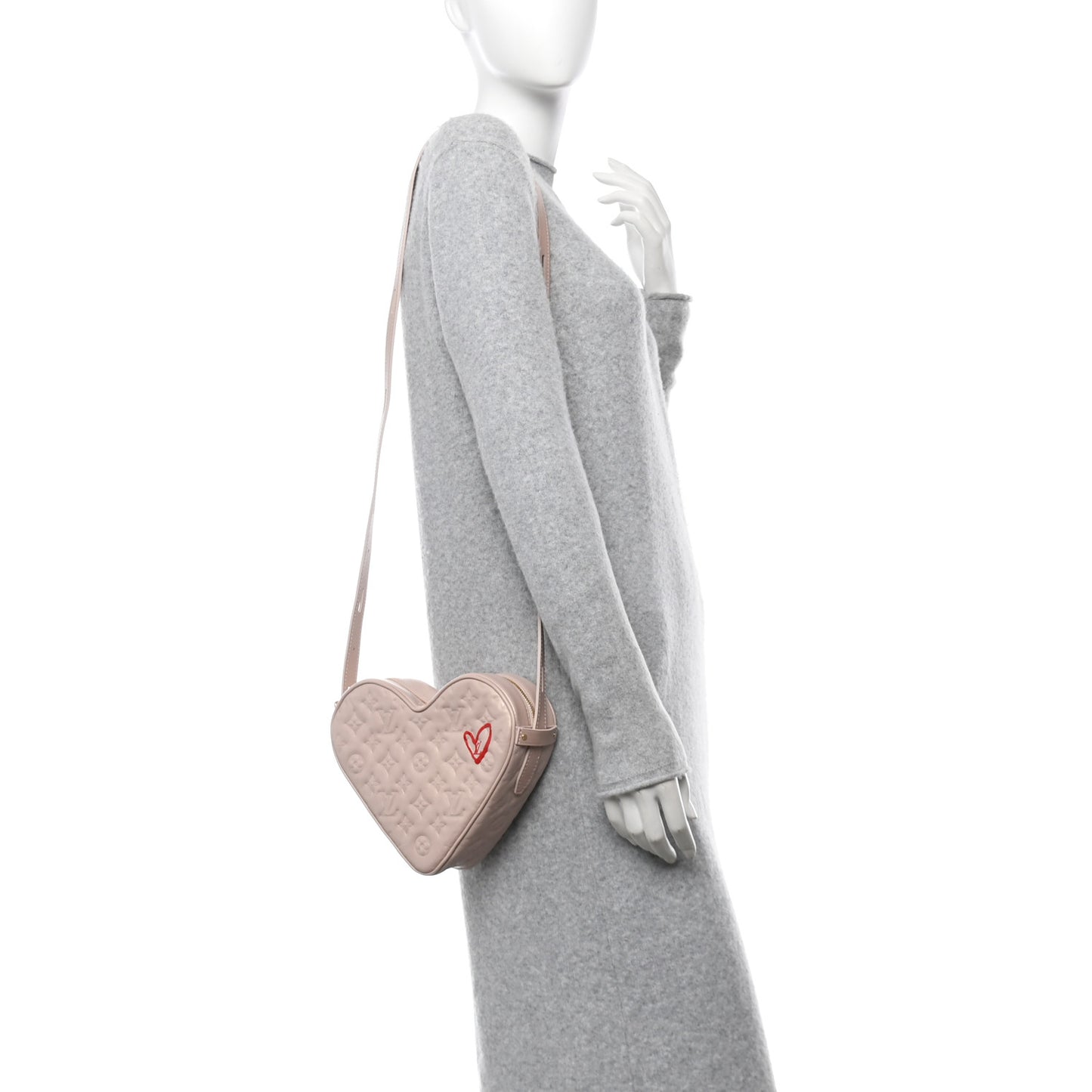 Lambskin Embossed Monogram Fall In Love Sac Coeur Light Pink