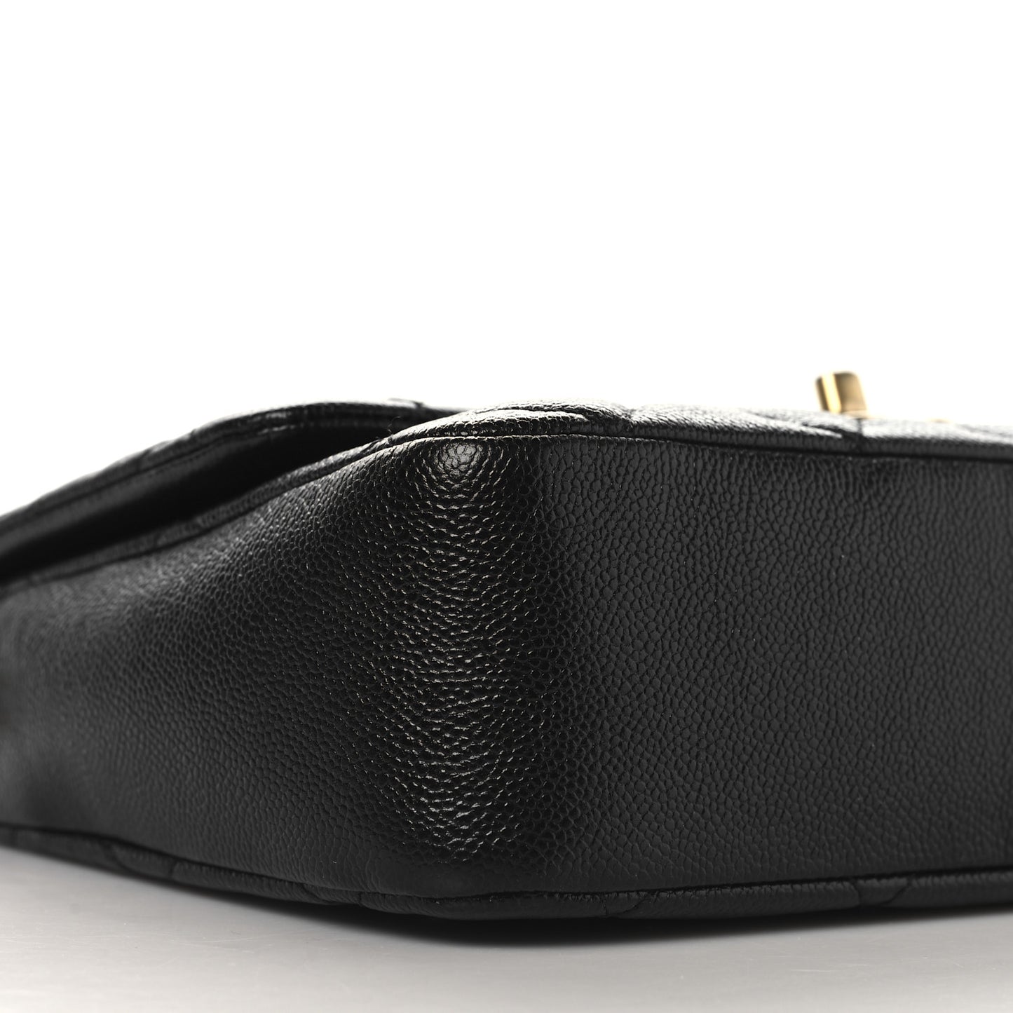 Shiny Caviar Quilted Large Chain Melody Flap Black