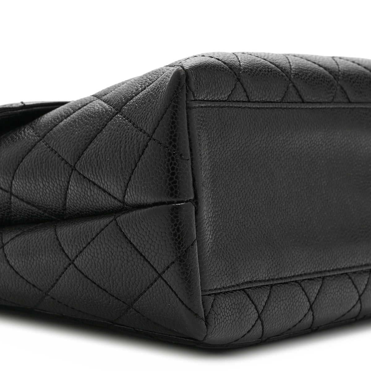 Caviar Quilted Jumbo Kelly Flap Black