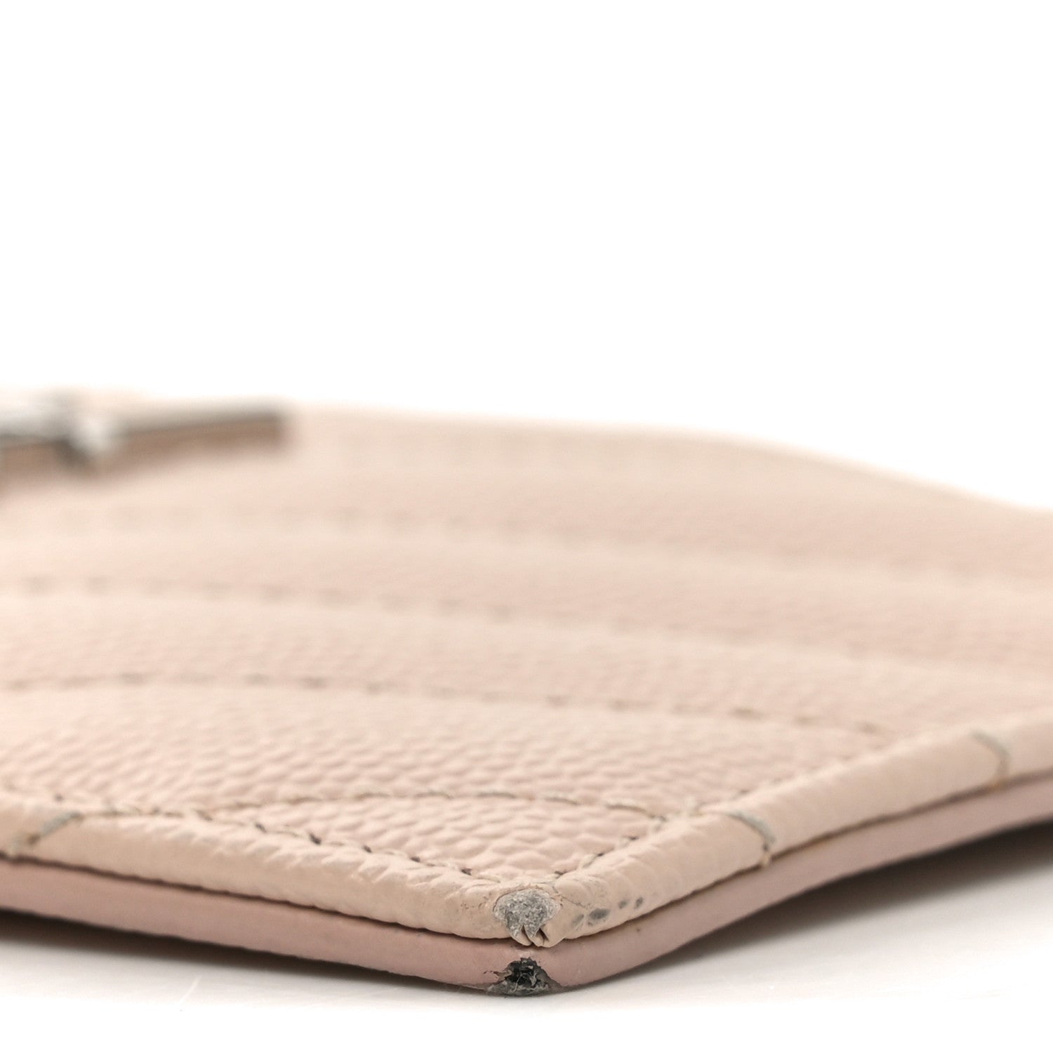 Saint Laurent Grain De Poudre Matelasse Chevron Monogram Fragments Zippered Card Case Marble Pink 8 of 9