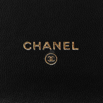 Chanel Lambskin Quilted Elegant Chain Mini Flap Belt Bag Black 6 of 12