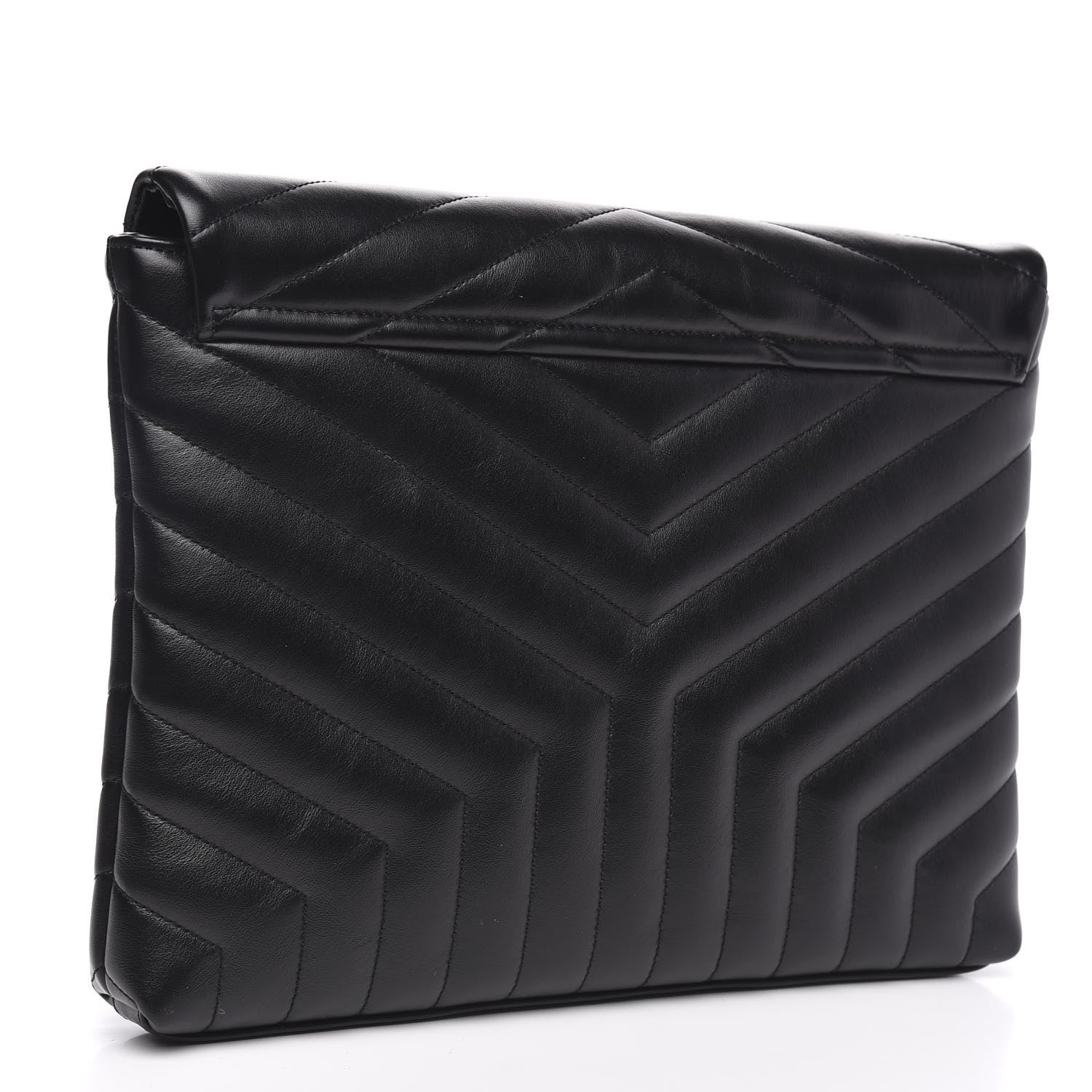 Saint Laurent Calfskin Y Quilted Monogram Loulou Document Holder Black 3 of 11