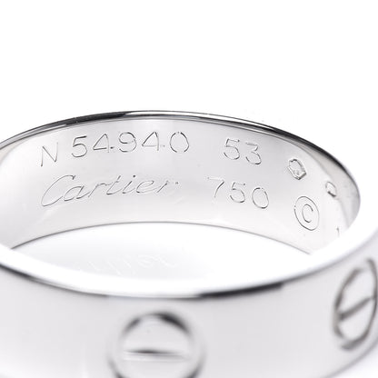Cartier 18K White Gold 5.5mm LOVE Ring 53 6.25 4 of 6