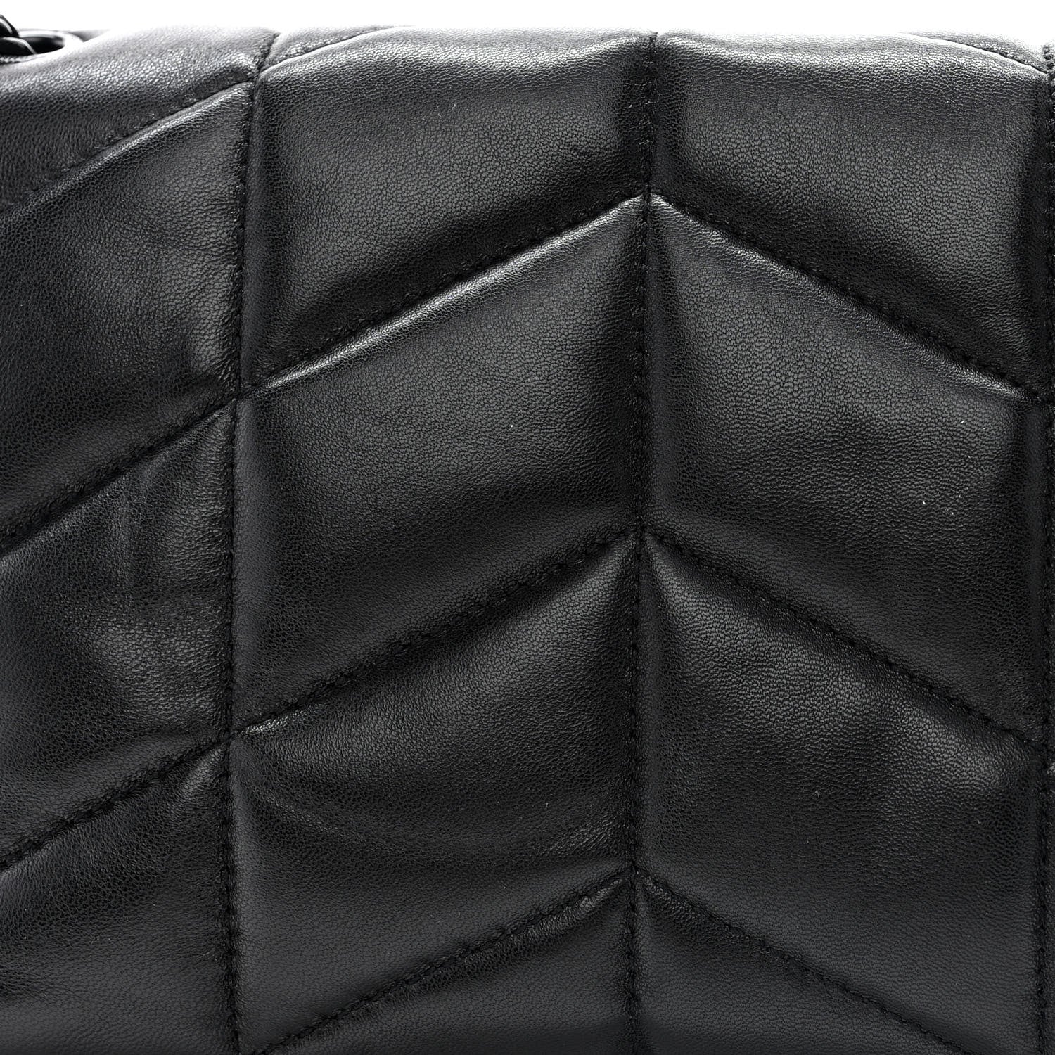 Saint Laurent Calfskin Quilted Toy Loulou Puffer Monogram Monochrome Chain Satchel Black 12 of 12