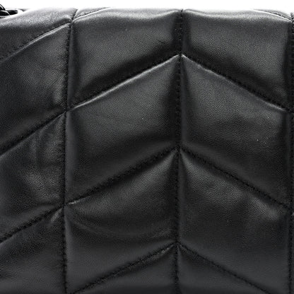 Saint Laurent Calfskin Quilted Toy Loulou Puffer Monogram Monochrome Chain Satchel Black 12 of 12