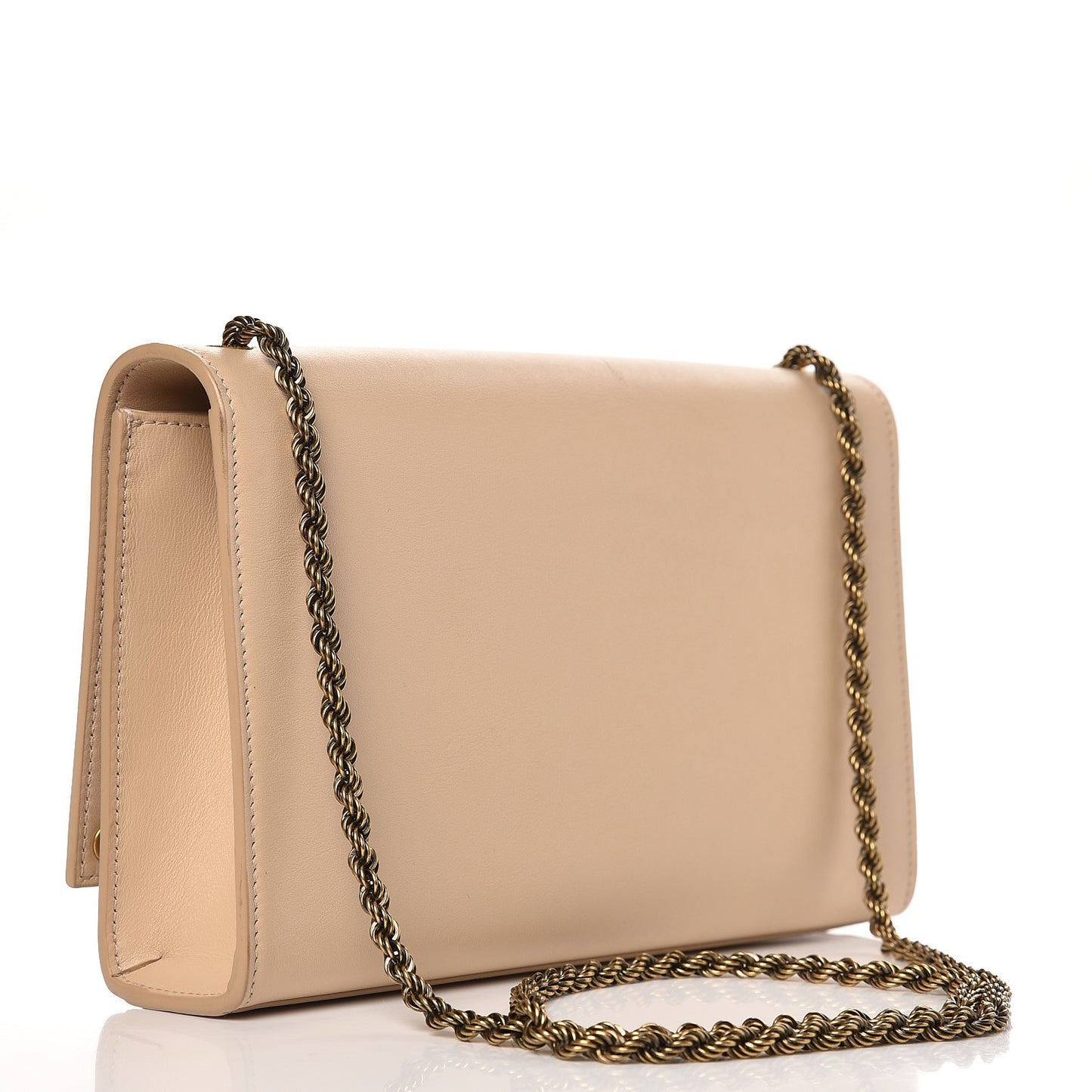 Smooth Calfskin Medium Braided Monogram Kate Satchel Nude Powder