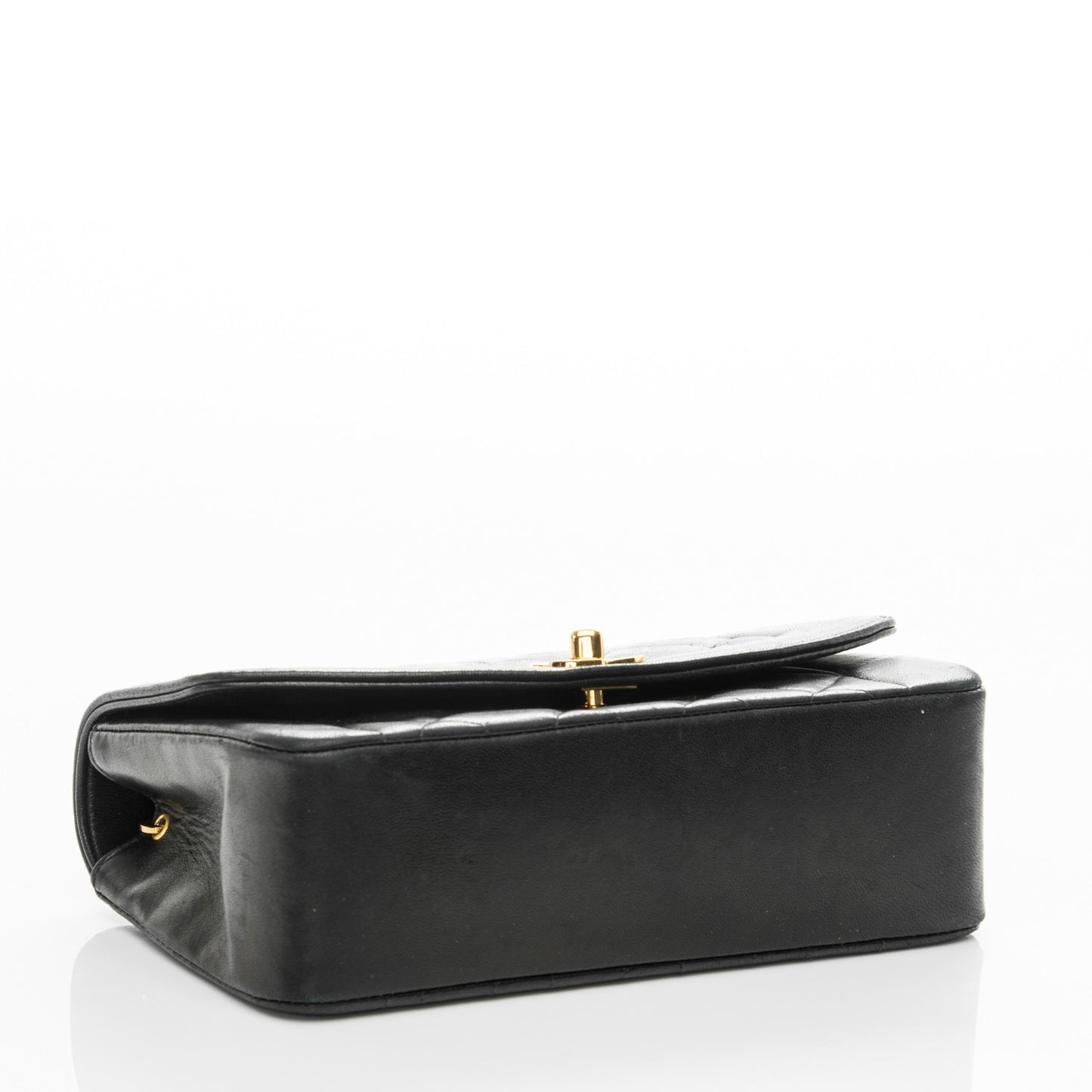 Lambskin Quilted Small Single Flap Black